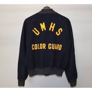 Vintage 1960s Maple Athletic Wool Varsity Jacket UMHS Color Guard Men’s S Navy